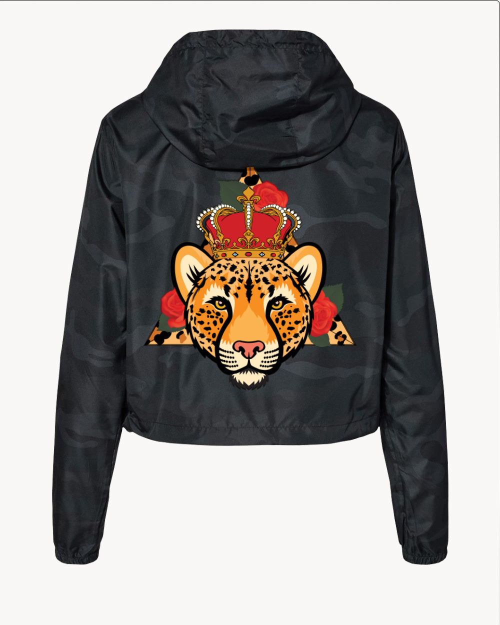 WOMEN'S CROP WINDBREAKER (CHEETAH)